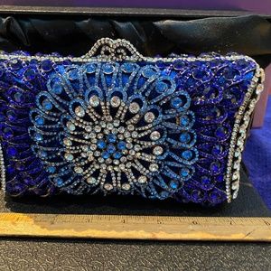 Swarovski Studded Evening Bag, Blue